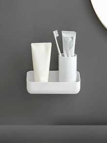 Soporte autoadhesivo para cepillo de pelo - Estante de pared para peines montado en el baño, Estante de almacenamiento de cepillos de pelo de plástico adecuado para cepillos de cerdas suaves, rizadores y pinzas para el cabello, Organizador de tocador sin taladro, Accesorio de baño que ahorra espacio - Multicolor - Ver 9