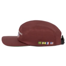 Premium Unisex Adjustable 5-Panel Embroidered Flat Brim Baseball Cap - Burgundy - View 5