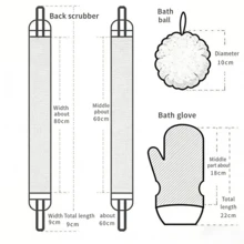 3pcs/Set Home Bath Exfoliating Towel, Powerful Back Scrubber, Bathing Accessories Set - Bath Towel + Back Stretcher + Bath Sponge - View 11