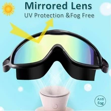 Swim Goggles 2 Packs Anti-Fog Anti-UV Wide View Swimming Goggles For Kids 3-14, Back To School - Black-2 - View 4
