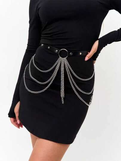 1pc Women's Fashion Sexy Waist Belt Chain Tassel Decor Waist Chain, Suitable For Daily Wear, Halloween, Music Festival, Party