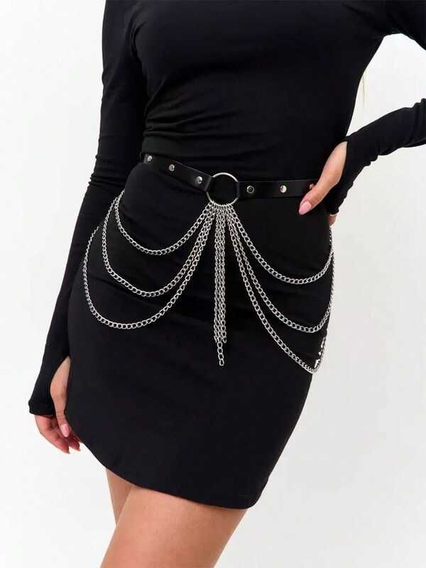 1pc Women's Fashion Sexy Waist Belt Chain Tassel Decor Waist Chain, Suitable For Daily Wear, Halloween, Music Festival, Party