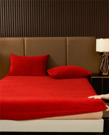 King Size Fleece Sheet Set Measuring 260x230cm. Softness And Comfort. - 紅色 - 查看 4