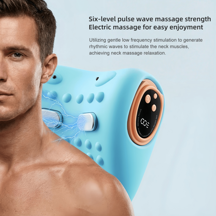 Heated Neck Massager Pillow With Remote Control – Cervical Neck & Shoulder Massage Cushion, 3 Modes & 3 Heat Levels, Ergonomic Neck Support Relaxation Pillow, Portable For Home Office Travel - 黑色 - 查看 5
