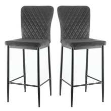 JYMTOM Bar Stool Designer Bar Chair Stool, Imitation Leather Chair, With Fashionable Stool With Metal Legs Counter Stool Backrest Footrest For Bistro Dining Room And Bar - Grey - View 8