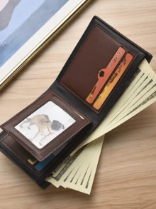 1 chiếc ví nam khắc tên/chữ cái cá nhân hóa - Ví đựng tiền dung tích lớn, thích hợp làm quà tặng Giáng sinh, Ngày Valentine và Ngày của Cha - Ví đựng tiền mặt và thẻ bền chắc, được cá nhân hóa. - Nhiều màu - Xem 2