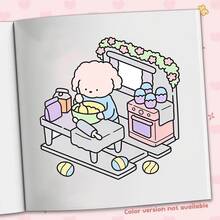 1pc HOPPY CORNER Cute & Cozy Coloring Book: 40 Pages Adorable Easter Bunny & Bear Illustrations, 190g Thick Paper, Perfect For Spring & Easter Relaxation & Mother's Day Gift - Happy Corner - View 8