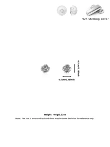 S925纯银玫瑰花耳钉，精致低敏耳饰，浪漫简约可叠戴设计，女士日常、派对、旅行耳环，生日、圣诞节礼盒装 - 彩色 - 查看 11