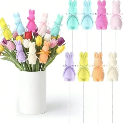 复活节兔子教室装饰，可爱粉彩兔子摆件，适合春季派对、幼儿园、学前班装饰、餐桌中心摆件、节日展示、春节兔子摆件套装