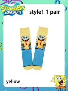 SpongeBob SquarePants Cartoon Unisex Couple Straight Mid-Calf Socks, In-Stock Magnetic Handholding DIY Anime Socks - Multicolor - View 7
