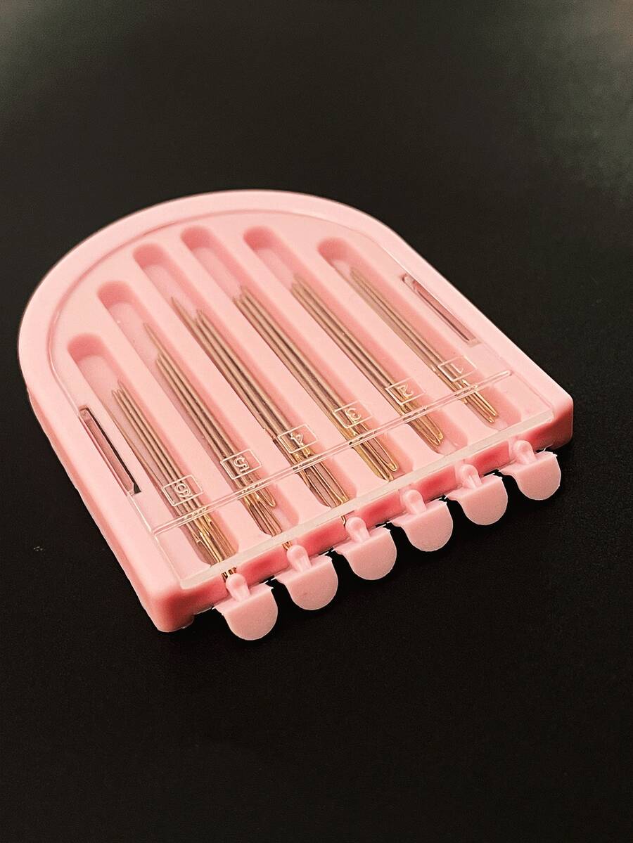 20pcs Pink Box Gold Tail Needles - Hand Sewing Needles, Embroidery Needles, Cross Stitch Needles, Quilting Needles, Steel Needles, Large And Small Size Hand Sewing Needles - Hand Sewing Needle - View 1