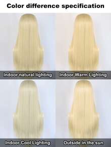 Light Blonde Long Curly Wig With Natural Big Wave Middle Part Design, High Temperature Fiber With Realistic Scalp, Universal Full Head Wig For Party, Cosplay, Music Festival & Daily Wear - Champagne - View 6