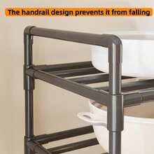 1pc Multi-Tier Kitchen Pot Rack, Floor-Standing Storage Organizer, Bathroom Shelf, Microwave Oven Rack, No Drilling Required - View 3