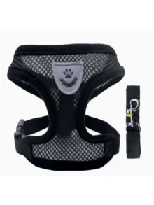 1 Set Adjustable Breathable Cat Leash And Harness, Escape-Proof Pet Apparel Suitable For Small Cats, Small Dogs And Other Pets, Easy To Control, With Reflective Design - Black - View 3