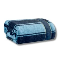 Large Soft Cotton Bath Towel With Luxury Print, 70*1.40 Cm - 圖案 2 – 藍色 - 查看 1