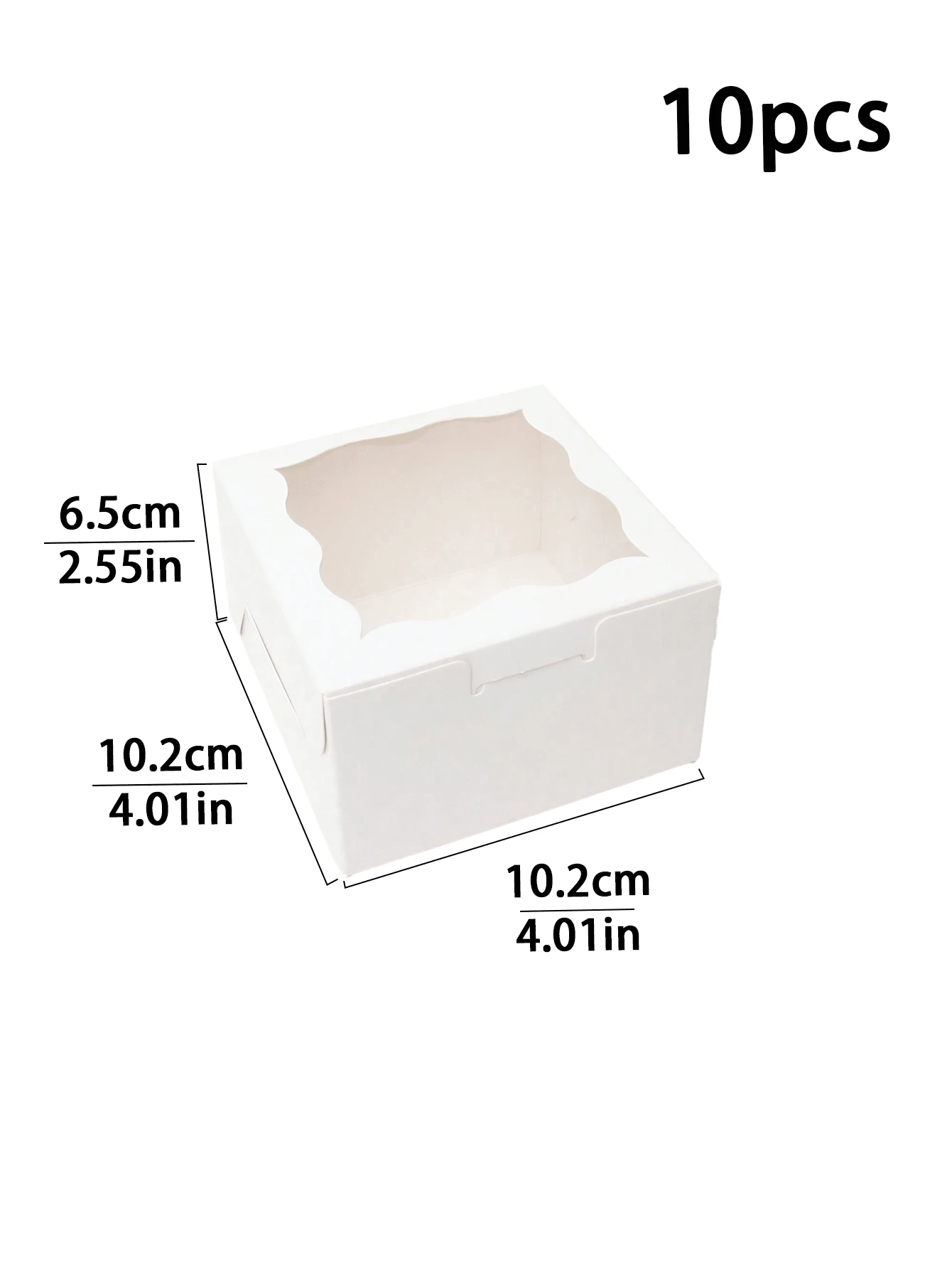10/20/30个装 4*4*2.5英寸烘焙礼盒，透明窗口烘焙盒，一次性纸盒，适用于纸杯蛋糕、糕点、甜点等热食 - 查看 15