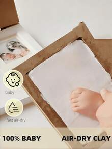 Baby Handprint & Footprint Clay Mold Kit, Newborn Infant Foot Hand Print Keepsake Memorable Gift With Frame, Includes Clay And Frame - Multicolor - View 5