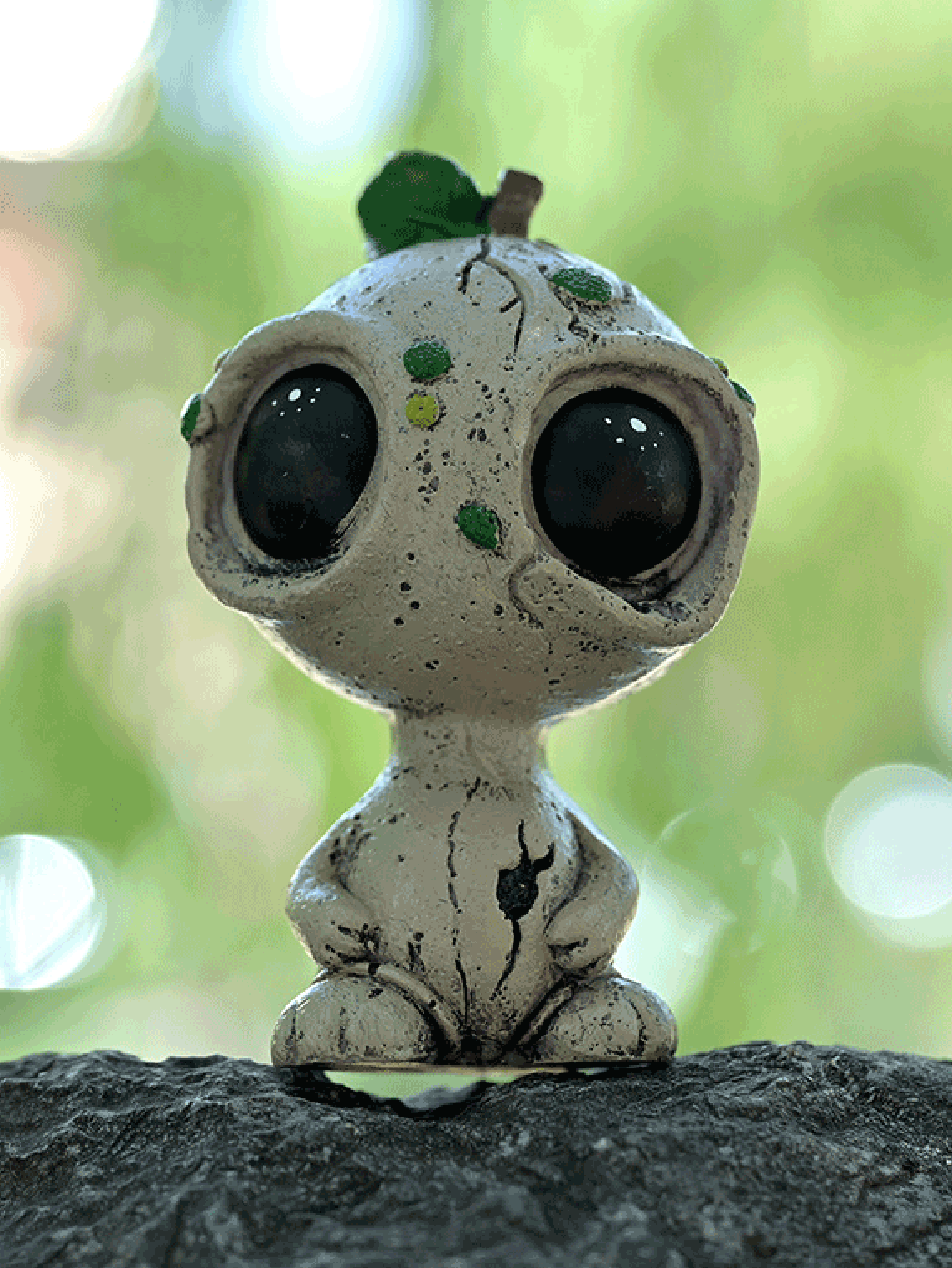 1pc Creative Tree Figurine, Cute Big-Eyed Forest Decor, Home & Garden Miniature Landscape Ornament