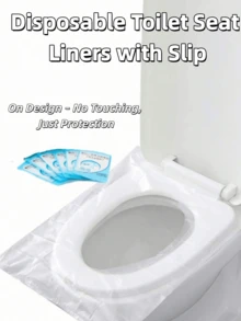 10-100pcs/Pack Disposable Plastic Waterproof Anti-Slip Toilet Seat Cover, Individually Packaged, Portable - Clear - View 1