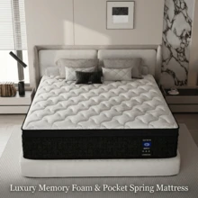 MRH 10" 12" 14" Memory Foam Hybrid Mattress Twin Full Queen King Size Boxed Bed Medium Firm Soft Comfortable Sweet Night Sleep Modern Home Bedroom Furniture - 12 inch(30cm) - Xem 2