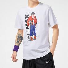 Nike Crew Neck Short-Sleeve T-Shirt - Unisex - Black - White - View 2