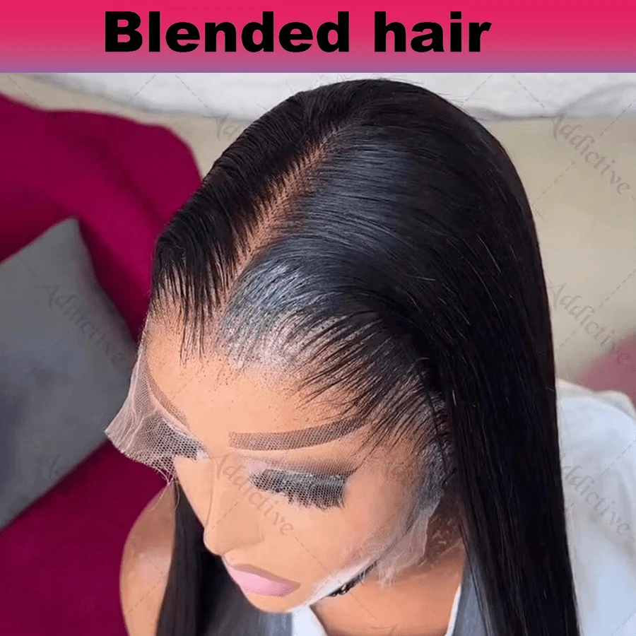 NATAN 混合发 613 金色短波波头假发 真人假发 13x4 高清蕾丝前假发 180% 密度 巴西原生发 613 蕾丝前真人假发 直发波波头假发 预先拔毛并带有婴儿发 - 自然色&黑色系 - 查看 1