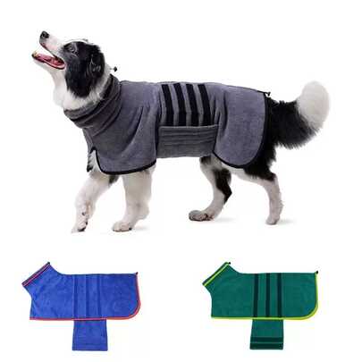 1pc Pet Quick Dry Soft Comfortable Bathrobe, Medium-Large Dog Shower Bathrobe Towel