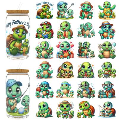 XRTHGS 24 PEZZI/SET Involucri adesivi stile DTF UV per tazze da caffè, bottiglie d'acqua, decorazione per la casa, computer portatile e frigoriferi, fai da te (escluso il vetro)