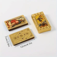1件 金箔塔羅牌，熱燙彩色印刷塑膠防水桌面遊戲卡，卡牌遊戲，桌面遊戲配件，適用於室內遊戲、壓力緩解、派對遊戲、聚會、辦公室遊戲、團隊建設、旅行遊戲 - 彩色 - 查看 10