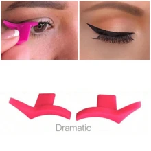 1 Pair Wing-Shaped Eyeliner Stamp, Eyeshadow Stencil, Makeup Template, Shaping Beauty Tool Accessory, Classic Style Or Dramatic Style - Pink - View 9