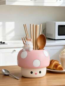 Hộp đựng dụng cụ nhà bếp hình nấm hoạt hình dễ thương bằng nhựa, chất lượng cao, chống thấm nước, dùng để đựng đũa, thìa, phới lồng và các dụng cụ nấu nướng khác, dung tích lớn, trang trí đẹp mắt cho nhà bếp, phòng ăn, chống trượt, dễ vệ sinh, thích hợp sử dụng hàng ngày trong căn hộ, ký túc xá, nhà hàng. - Nhiều màu - Xem 6