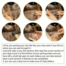 Straight Tape In Human Hair Extensions 18 Inch Invisible Tape In Extensions Color 20 Pcs Tape In Real Human Hair Extensions 50 Gram Natural Black #1B - S613 - View 9
