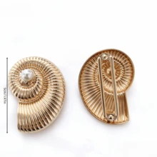 1pc Metal Spiral Seashell Design Scarf Clip, Swimsuit Bra Front Connector, Ribbon Waist Belt Buckle, Bikini Decor, Gift For Friends, Birthday, Beach Holiday Accessory - Multicolor - View 4