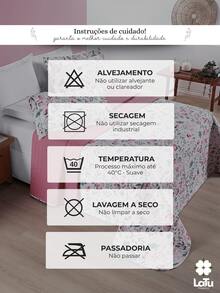 Cobre Leito 3 Peças King\Queen\Casal\Solteiro 200 Fios Percal Dupla Face Matelado Estampado Avere - Bothanica - Visão 6