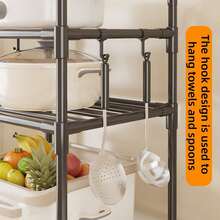 1pc Multi-Tier Kitchen Pot Rack, Floor-Standing Storage Organizer, Bathroom Shelf, Microwave Oven Rack, No Drilling Required - View 5
