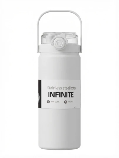 316不锈钢保温水瓶，带提手 – 双层真空保温瓶，防漏翻盖吸管，适用于健身、旅行、办公和户外活动的保温水瓶