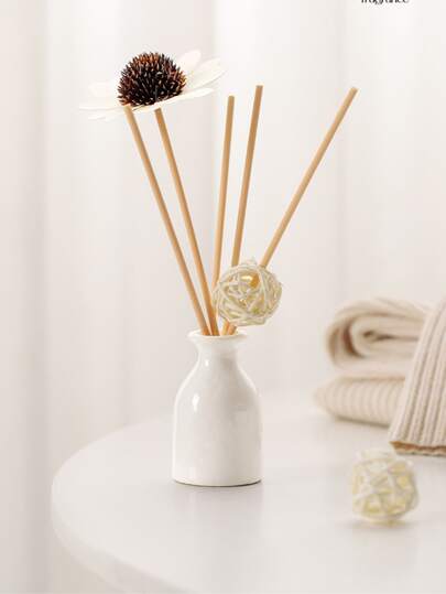 1pc Lavender Aroma Diffuser Set For Home, Essential Oil Diffuser With Rattan Sticks, Ceramic Fragrance Diffuser, Suitable For Living Room, Bedroom, Bathroom, Aromatherapy, Air Freshener, Gift, Home Decor, Birthday, Graduation