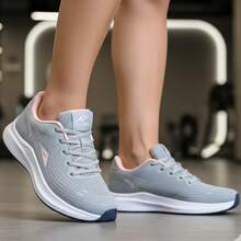 Women's Casual Sneakers For Gym, Running, And Walking - Gray/Pink - View 1