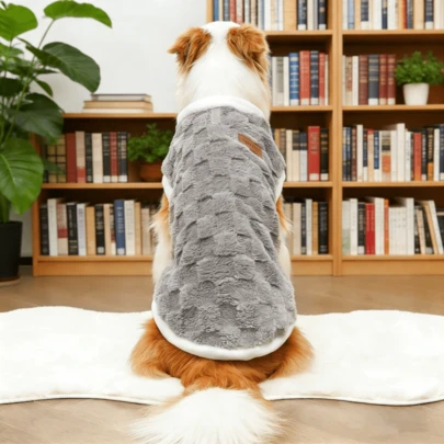 柔软舒适的大型犬抓绒背心，适合中大型犬——防风保暖，金毛寻回犬和拉布拉多犬等大型犬适用——春、秋、冬三季皆宜。