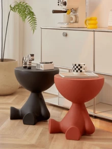 A Modern And Minimalist Creative Coffee Table With Double-Layer Storage Shelves, Can Be Used As A Nightstand, Suitable For Living Room, Bedroom And Office, In A Cream Color Style, Easy To Assemble. - Multicolor - View 2