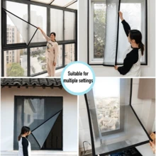This Is An Encrypted Window Screen, Mosquito And Insect Proof, Breathable, Easy To Install, Suitable For Bedroom, Living Room And Office! - Black - View 2
