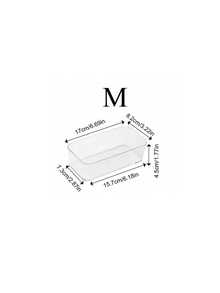 透明桌面抽屉式收纳盒，带分隔板，适合学生宿舍收纳文具和日常用品，可堆叠多尺寸透明容器，桌面整理盒，适用于书房装饰、节日装饰、房间装饰、夏季旅行装饰、化妆品收纳、办公用品收纳、女士夏季礼物收纳及整理、斋月必备品 - 無色 - 查看 22