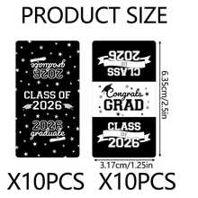 Envoltura de papel para barras de chocolate mini para graduación 2026 - Etiquetas de favor de fiesta de barras de chocolate pequeñas (Negro) - Negro - Ver 8