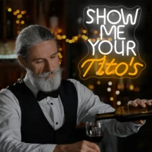 1PC Show Me Your Titos Neon Sign Merchandise Neon Led Sign Bar Neon Sign For Man Cave Dimmable Neon Light Up Sign For Beer Bar Pub Business Club Party Bistro Garage Gift - Multi-color light - View 7