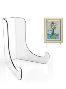 1pc Modern Transparent Acrylic Book Stand, Artistic Book/Calendar/Desk Display Holder, Student Desk Bookshelf, Photo Album & Notebook Stand - Modern Transparent Support - View 2