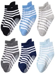6pairs/Pack Toddler Anti-Slip Socks, Unisex Baby Ankle Socks - Multicolor - View 7