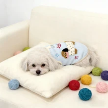 1pc Pet Vest, Cartoon Pattern Dog Vest Striped Pattern Breathable Cat Vest Breathable Pet Vest, Lightweight Polyester Material Soft Breathable Cute Bow Pattern Cat Vest Dog Vest, Suitable For Medium And Small Cats And Dogs - Multicolor - View 3