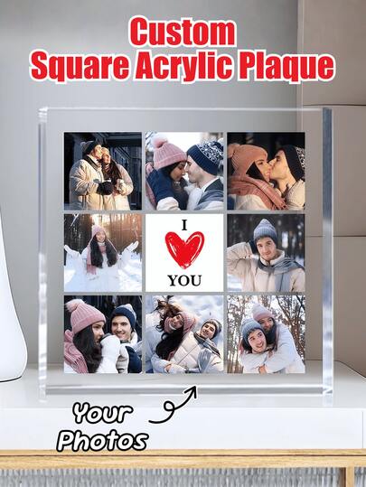 1/3/5pcs Customizable Personalized Photo Plaque, Acrylic Photo Album Cover, Souvenir, Reusable, Cute, High Quality, Multi-Functional, Valentine's Day, Father's Day, Mother's Day, Housewarming, Birthday Gift, Customized Photo Album, Frame And Accessories, Vintage, Home Decor