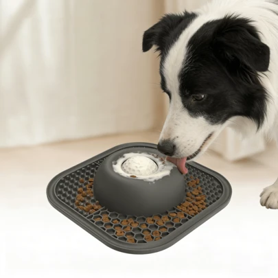 Golf Ball Shaped Slow Feeder Dog Bowl (With Snack Mat, Anti-Bloat Anti-Gulping), Suitable For Small & Medium Dogs, Pet Supplies