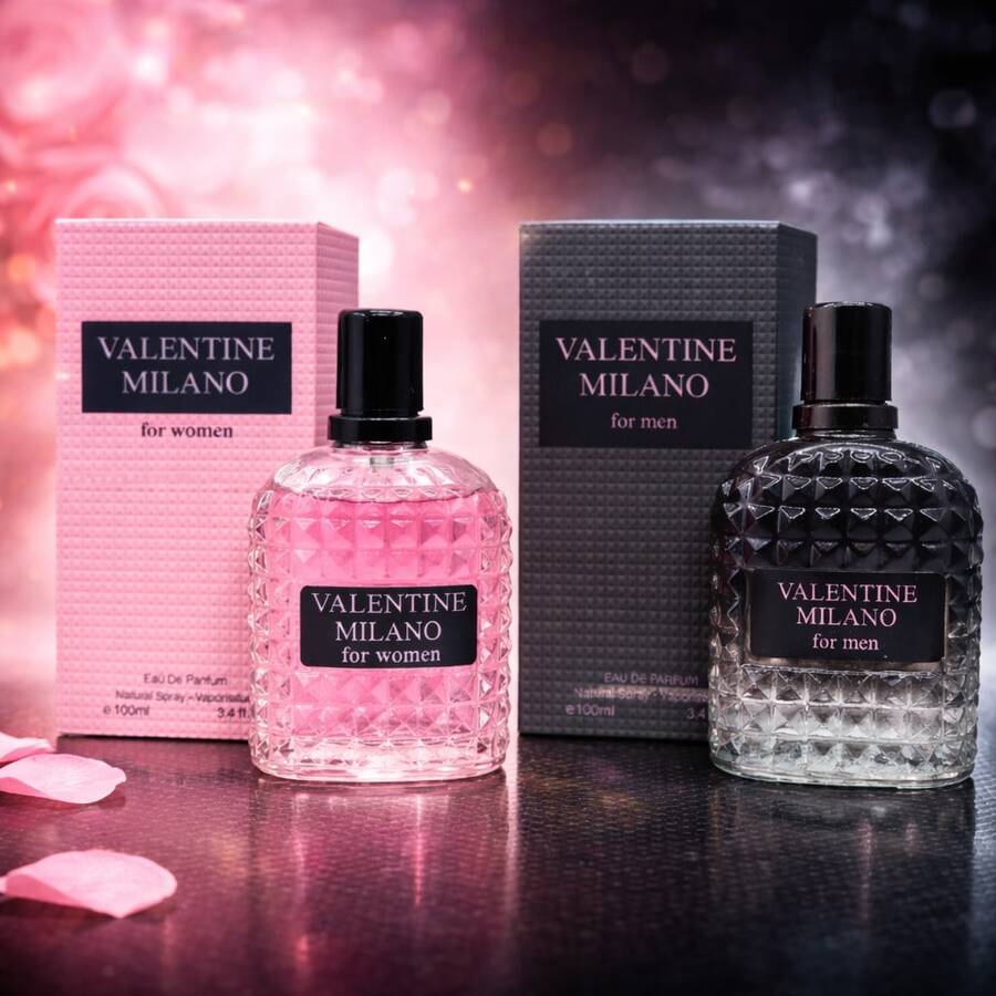 Donna Set 2 Perfumes Valentine Milano para Parejas 100ml – Eau de Parfum para Hombre y Mujer, Fragancia Duradera, Ideal Regalo Romántico San Valentín o Aniversario, Envío 24/48h España - Dulce - Ver 1